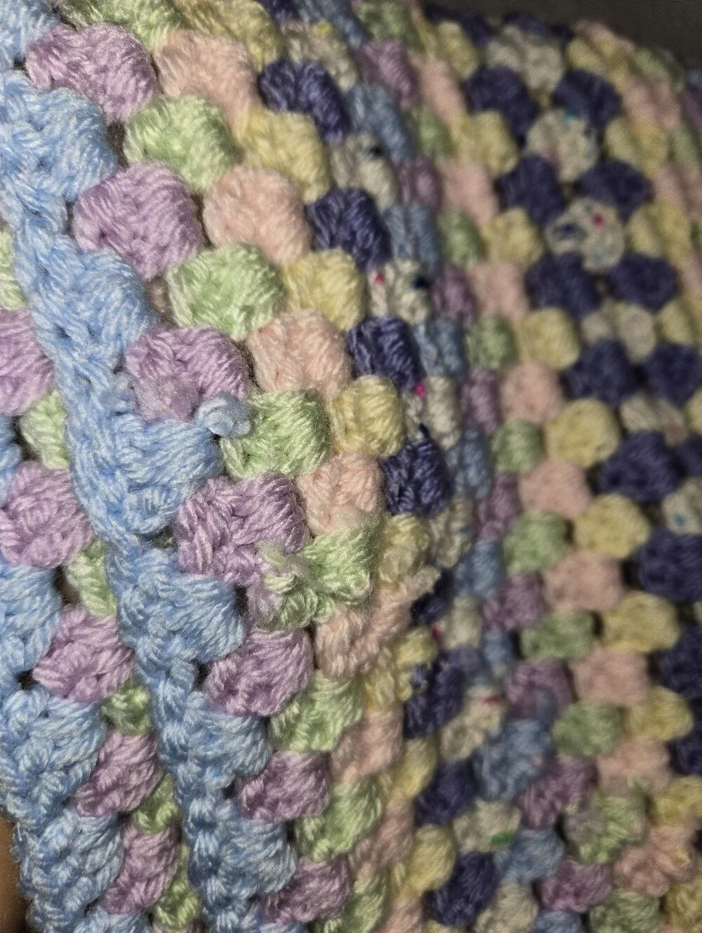Handmade Crochet Scarf Pastel Birthday Cake Colors